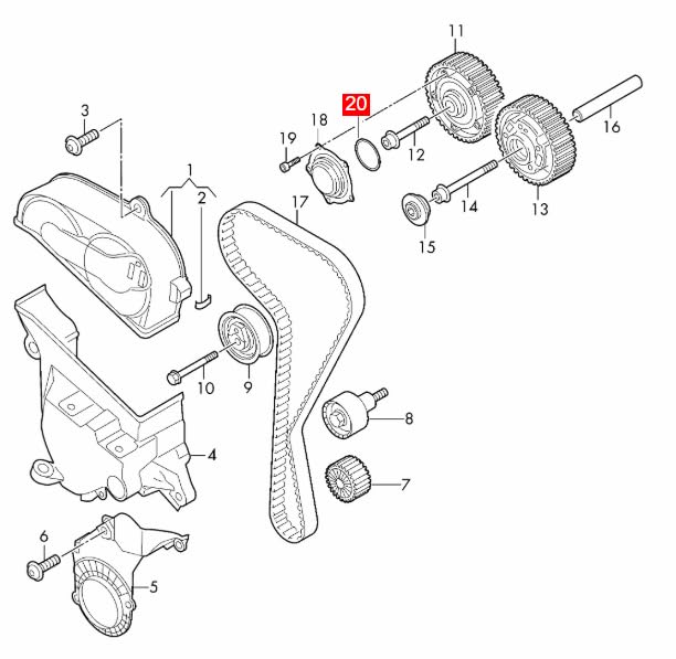 LINK-LOCK 4PCS OR.03.10405 FKM VitonシーリングOリングキット タイミングチェーンテンショナー WHT007568 AUDI VW用