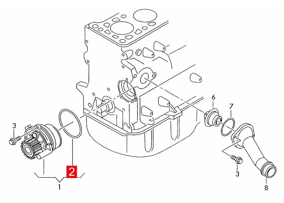 LINK-LOCK 6PCS OR.03.10256 FKM Viton Sealing O-Ring Kit of Water Pump 06A121119 For AUDI-AGN AMK APX AGU AMU APY AJP ANQ AQA For SKODA-AEG ARX AZH AGN ARZ AZJ For VW-AWV AZM BBX AXA BAE BDC