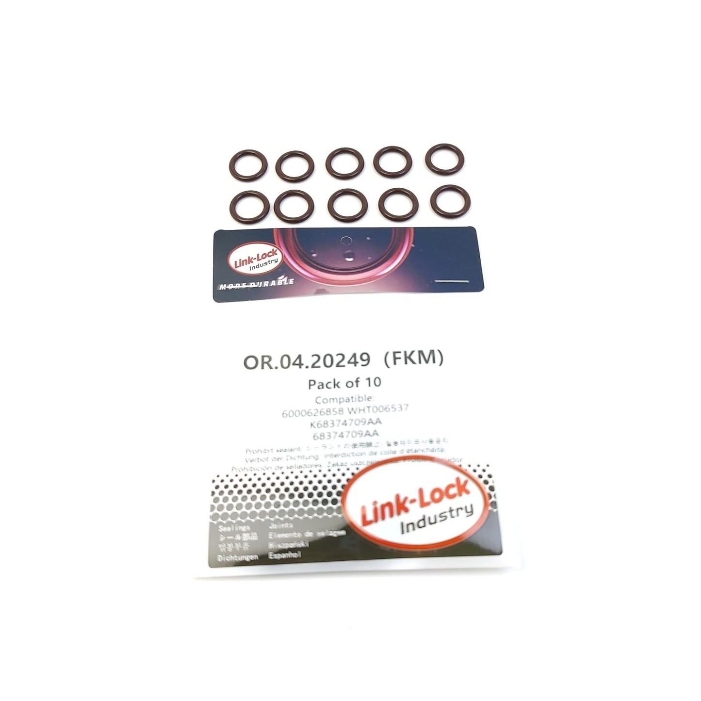 LINK-LOCK 10PCS OR.04.20249 FKM Viton Sealing O-Ring Kit of Injector 6000626858 WHT006537 K68374709AA 68374709AA for AUDI for ALFA for ROMEO for JEEP