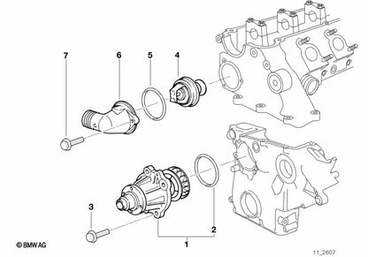 LINK-LOCK 4PCS FKM Viton OR.01.40050 エンジン冷却水ポンプOリングガスケット 11511711484 BMW S65 M52 M54用