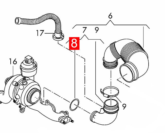 LINK-LOCK 6PCS OR.03.10551 FKM VitonシーリングOリングキット スーパーチャージャー用 AUDI VW用 5Q0129646