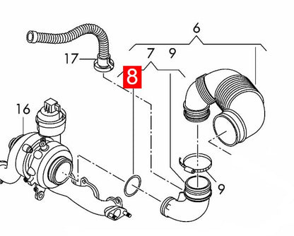 LINK-LOCK 6PCS OR.03.10551 FKM VitonシーリングOリングキット スーパーチャージャー用 AUDI VW用 5Q0129646
