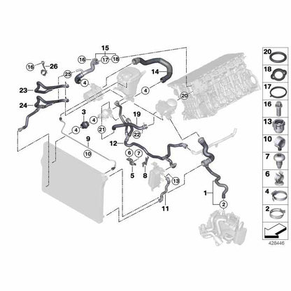 LINK-LOCK 28個 FKMバイトン OK.01.H0001S エンジン冷却水パイプ/ウォーターホースOリングキット 17227613656 17227800958 11517514942 11537545278 BMW N52 F10 F18 F11 523I 530I用