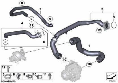 LINK-LOCK 6PCS FKM Viton OR.01.20009 Engine coolant pipe / Water hose O-Ring 11537584829 for BMW N55