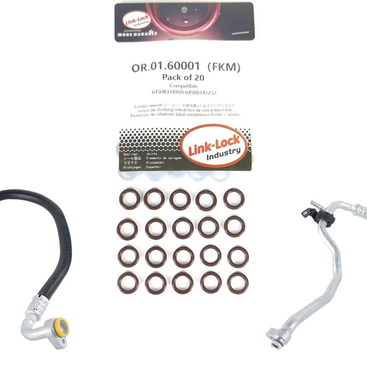 20PCS FKM OR.01.60001 O-Ring Gasket for air Conditioning Pipe 64508374959 64500141232 for BMW/MINI