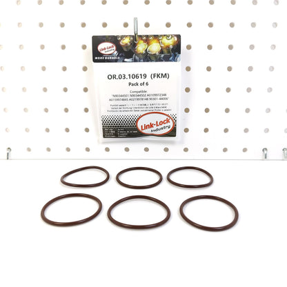 LINK-LOCK 6PCS OR.03.10619 FKMバイトンシーリングOリングキット カムシャフトアジャスター用 N90344501 N90344502 A0109972348 A0159974845 A0219978148 90301-44006 アウディ用 フォルクスワーゲン用 メルセデス・ベンツ用 トヨタ用