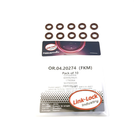 LINK-LOCK 10PCS OR.04.20274 FKM Viton インジェクター用シーリングOリングキット 6000629625 1790064 MJY90002A 68483867AA（ALFA、ROMEO、ASIA MOTORS、FORD、JEEP用）