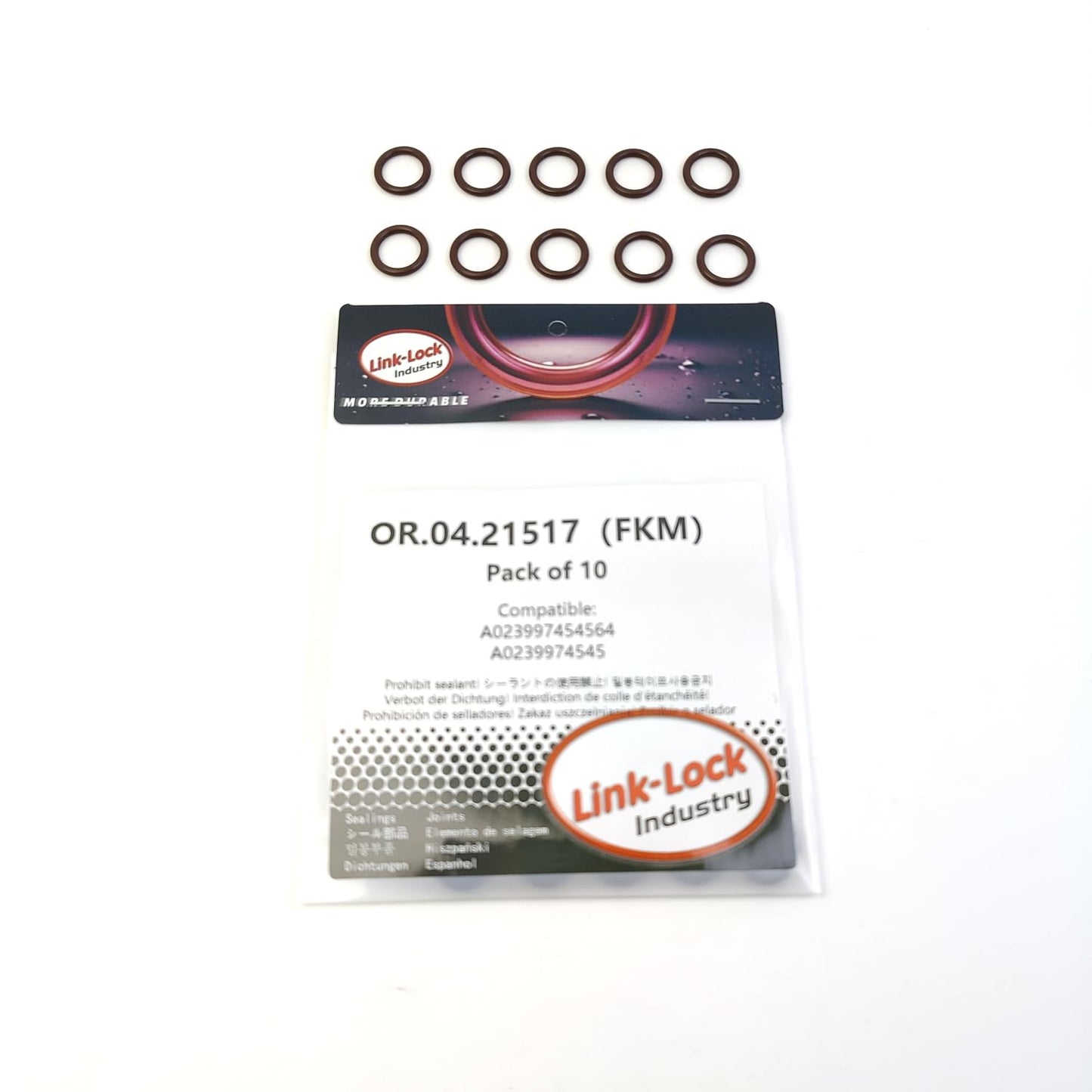 LINK-LOCK 10PCS OR.04.21517 FKM Viton Sealing O-Ring Kit of Turbocharger A023997454564 A0239974545 for MERCEDES-BENZ-M157 M278