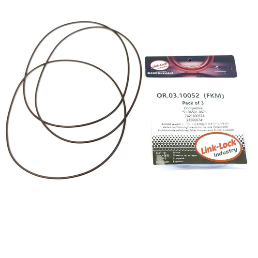 LINK-LOCK 3PCS OR.03.10052 FKMバイトンシーリングOリングキット オイルフィルター用 51.96501-0671 7421600674 21600674 VOLVO-D5K210 D8K250 D5K240 D8C-330用 VOLVO PENTA-D8用 EICHER-MDE5 VEDX5用