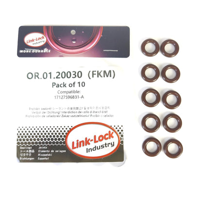 LINK-LOCK 10PCS FKM Viton OR.01.20030 Engine coolant pipe / Water hose O-Ring 17127596831-A for BMW N13