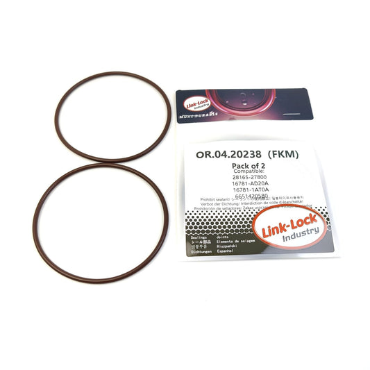 LINK-LOCK 2PCS OR.04.20238 FKMバイトンシーリングOリングキット エアフィルターハウジングインテークホース 28165-27800 16781-AD20A 16781-1AT0A 6651420580 SsangYong Hyundai Nissan用