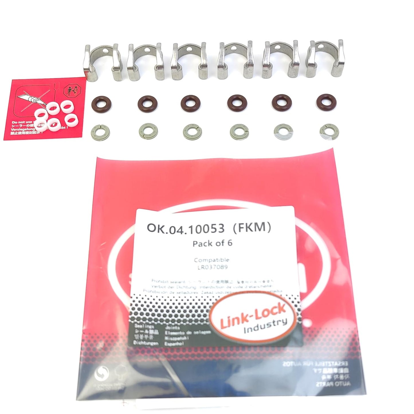 LINK-LOCK 6Set OK.04.10053 fuel injector repair kit LR037089 with FKM Viton O-RING For LAND ROVER 5.0T 3.0SC P380 508PS 306PS
