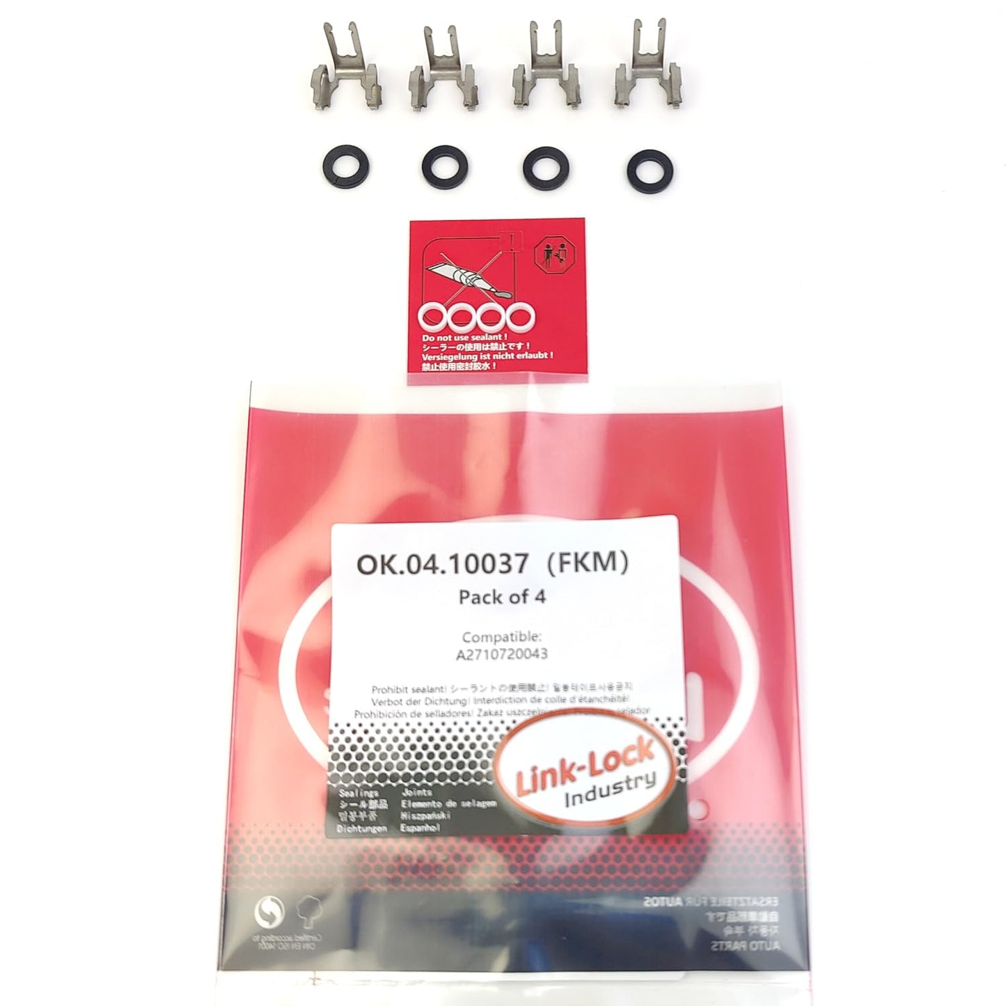 LINK-LOCK 4Set OK.04.10037 fuel injector repair kit A2710720043 with FKM Viton O-RING For MERCEDES-BENZ C200 E260 SLK M271