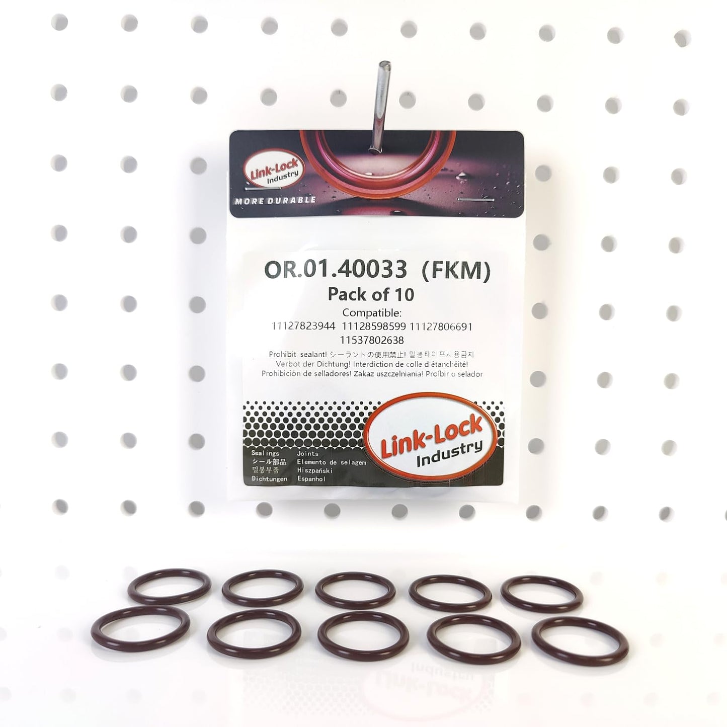 LINK-LOCK 10PCS FKM Viton OR.01.40033  Engine Exhaust pipe O-RING gasket 11127823944 11128598599 11127806691  11537802638 for BMW N47 N57 B37 B47 B57