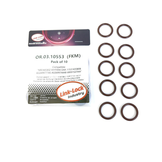 LINK-LOCK 10PCS OR.03.10553 FKM Viton Sealing O-Ring Kit of Coolant hose N90365302 WHT006124A 11531435808 A0249977745 A0269974448 68001527AA For AUDI For VW For JEEP For BMW For MERCEDES-BENZ