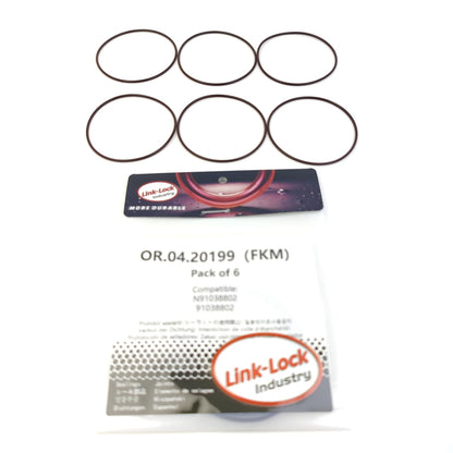 LINK-LOCK 6PCS OR.04.20199 FKM Viton Sealing O-Ring Kit of Engine Auxiliary Shaft N91038802 91038802 for AUDI