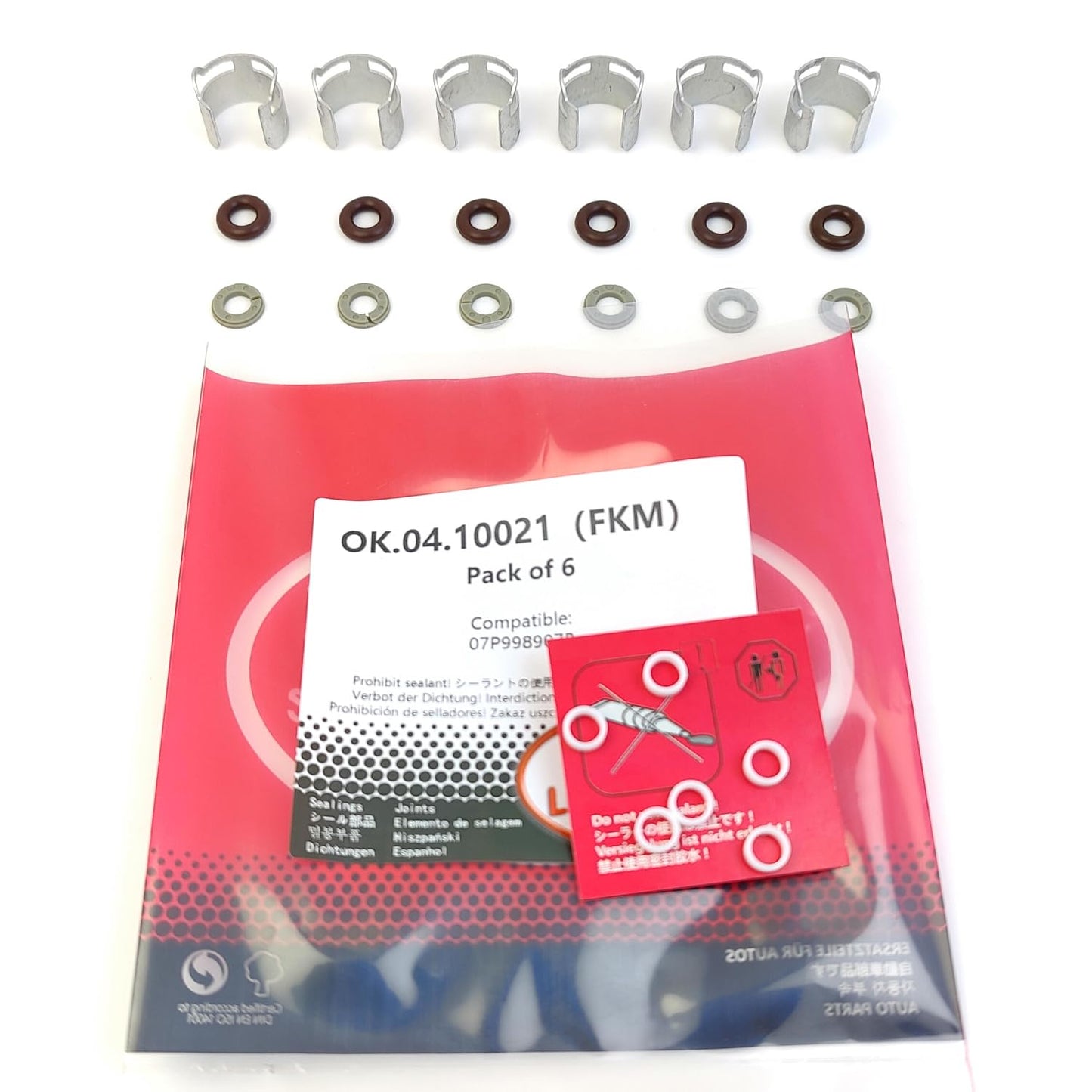 LINK-LOCK 6Set OK.04.10021 fuel injector repair kit 07P998907B with FKM Viton O-RING For VW For AUDI V6 530T 50T DDKA DMEA