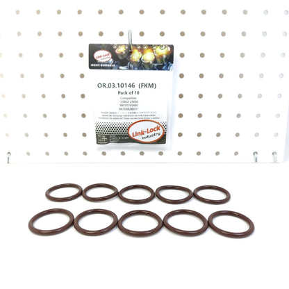 LINK-LOCK 10PCS OR.03.10146 FKM Viton Sealing O-Ring Kit of Cooling water pipe 25462-23000 99970765440 9A700828001 For HYUNDAI-G4ED G4FK G4GC G4ER For KIA-G4ED G4GC