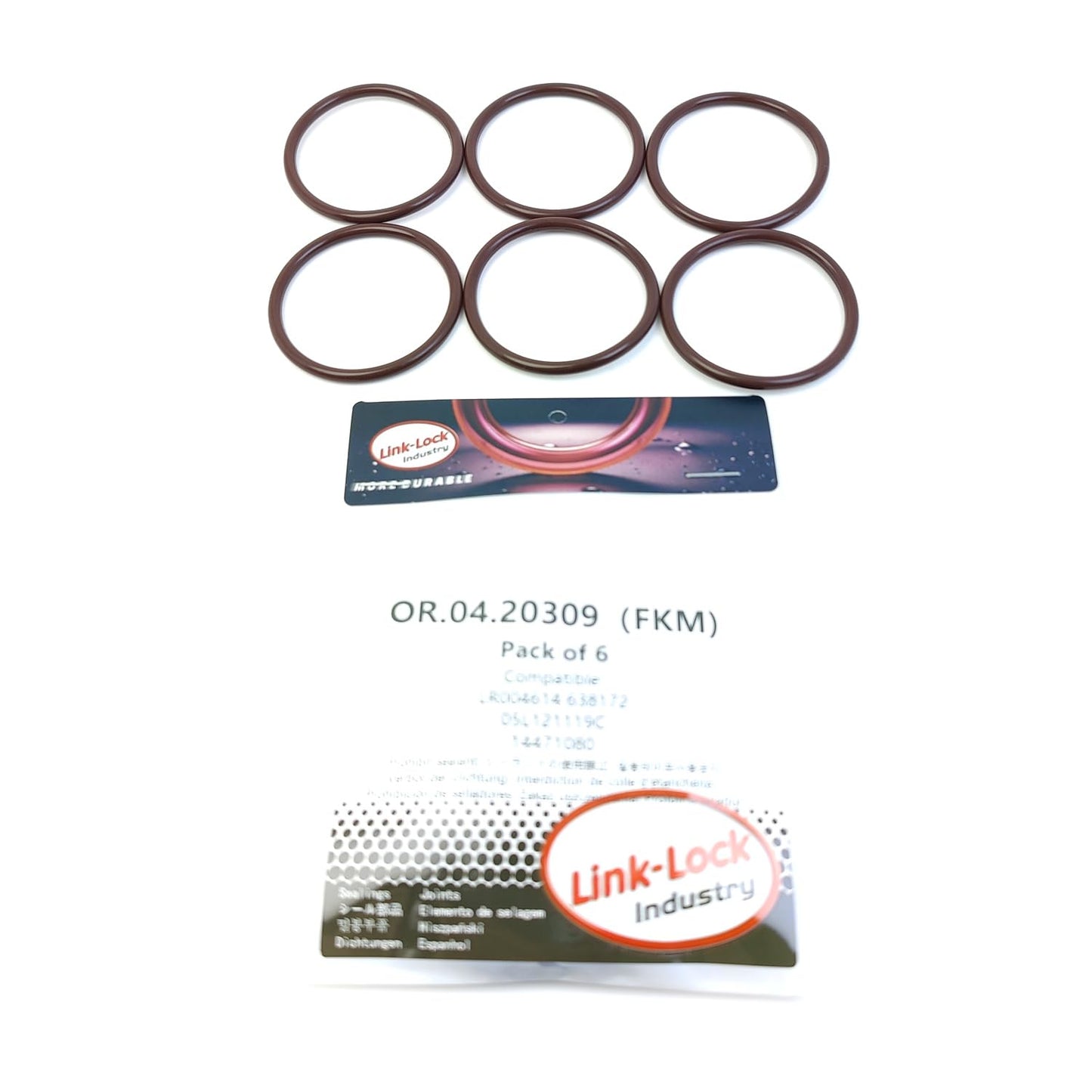 LINK-LOCK 6PCS OR.04.20309 FKM Viton Sealing O-Ring Kit of Thermostat LR004614 638172 05L121119C 14471080 for ALFA for ROMEO for LAND for ROVER for VW