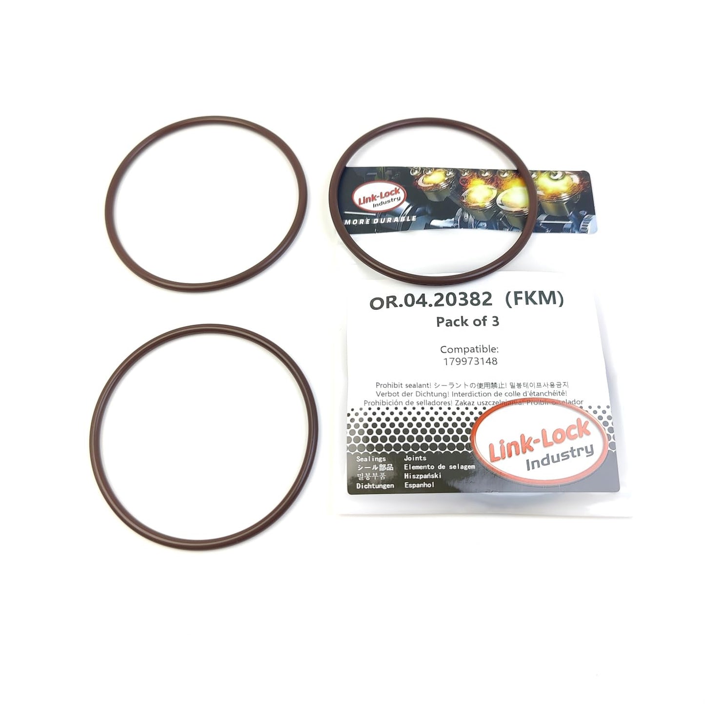 LINK-LOCK 3PCS OR.04.20382 FKM Viton Sealing O-Ring Kit of Oil Filter 179973148 for SSANGYONG