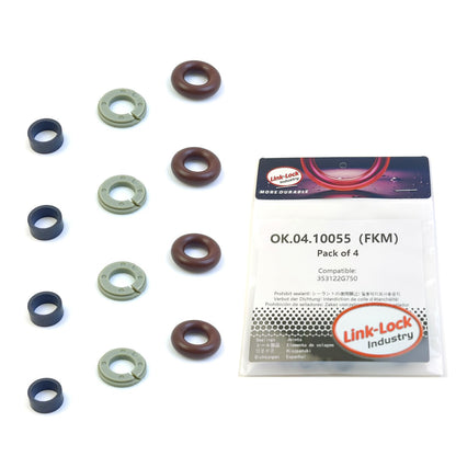 LINK-LOCK 4Set OK.04.10055 fuel injector repair kit 353122G750 with FKM Viton O-RING For HYUNDAI For KIA 2.0T 1.6T G4FJ G4KH G8BE
