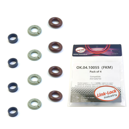 LINK-LOCK 4Set OK.04.10055 fuel injector repair kit 353122G750 with FKM Viton O-RING For HYUNDAI For KIA 2.0T 1.6T G4FJ G4KH G8BE