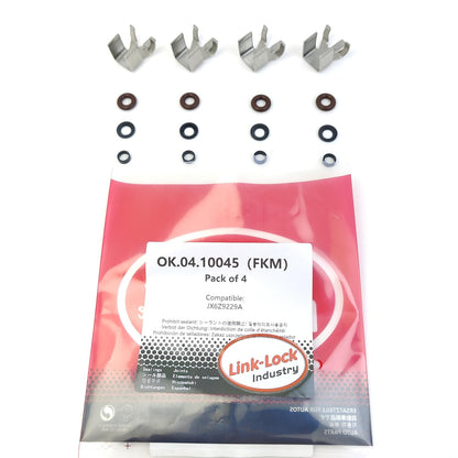 LINK-LOCK 4Set OK.04.10045 fuel injector repair kit JX6Z9229A with FKM Viton O-RING For FORD 5.0L V8 GT 2017-2018