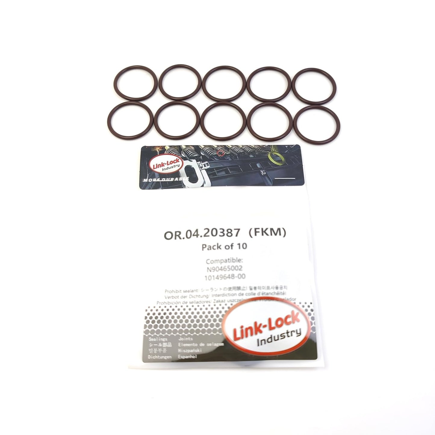 LINK-LOCK 10PCS OR.04.20387 FKM Viton Sealing O-Ring Kit of Thermostat N90465002 10149648-00 for AUDI for BYD
