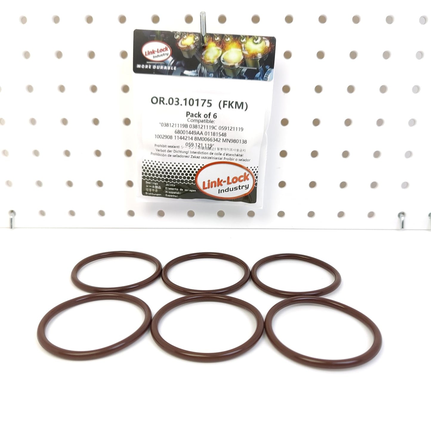 LINK-LOCK 6PCS OR.03.10175 FKMバイトンシーリングOリングキット クーラントパイプライン用 038121119B 038121119C 059121119 68001449AA 01181548 1002908 1144214 8M0066342 AUDI-BRE用 VOLVO-D20用 DODGE-BWD用