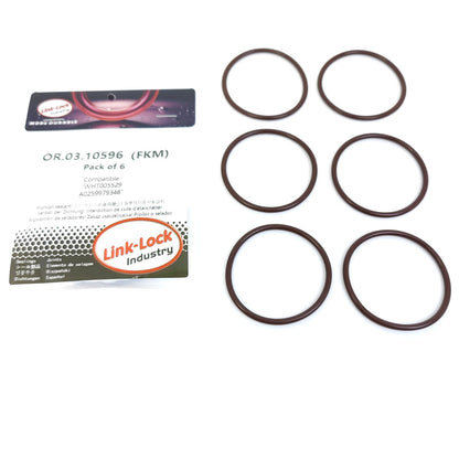 LINK-LOCK 6個組 OR.03.10596 FKM フッ素ゴム製エキゾーストマニホールド用Oリングキット WHT005529 A0259979348 AUDI用 VW用 MERCEDES-BENZ用