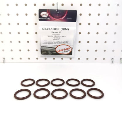LINK-LOCK 10PCS OR.03.10096 FKM Viton Sealing O-Ring Kit Of Engine oil cooler 12557752 97216175 01180811 7420405822 20405822 For CHEVROLET-L5P LGH LMM LB7 LLY LBZ LML L76 LM7 For CADILLAC-LS2 LS6 LSA