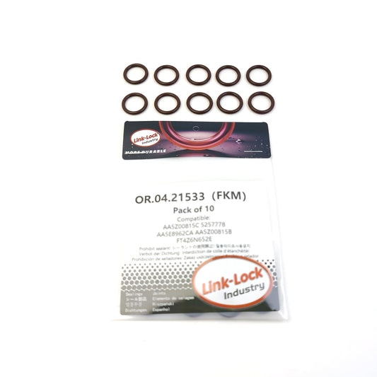 LINK-LOCK 10PCS OR.04.21533 FKM ビトン ターボチャージャーオイルリターンパイプ用Oリングキット AA5Z00815C 5257778 AA5E8962CA AA5Z00815B FT4Z6N652E フォード-T35 リンカーン-3.5 T L用