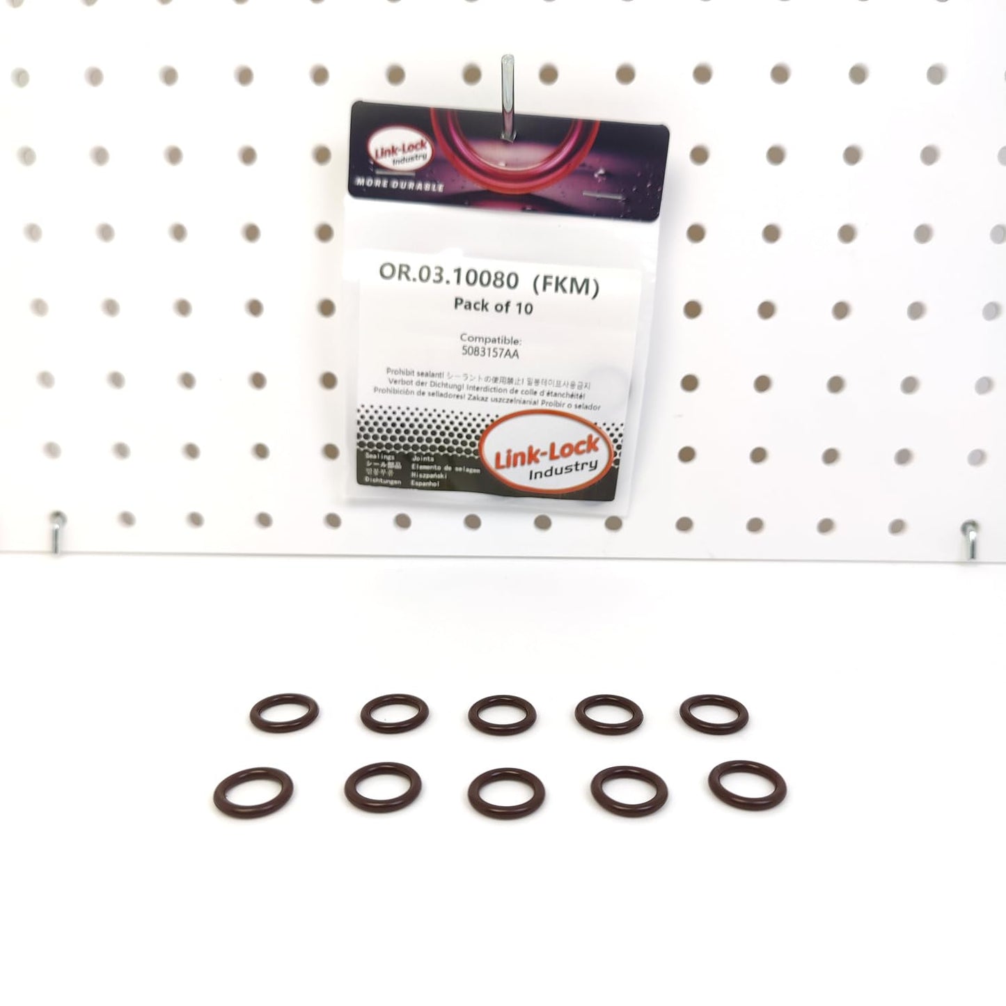 LINK-LOCK 10PCS OR.03.10080 FKM Viton オイルディップスティック用Oリングキット 5083157AA CHRYSLER-ENJ ENS ENR EXF、JEEP-ENJ ENS EXN ENR、RAM-EXF用