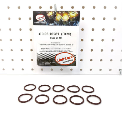 LINK-LOCK 10PCS OR.03.10581 FKM Viton Sealing O-Ring Kit of Air lock 145528 A0009870446 A0019973746 343089-9 For CUMMINS For MERCEDES-BENZ For VOLVO