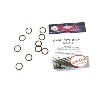 LINK-LOCK 10PCS OR.03.10377 FKM Viton Sealing O-Ring Kit of Turbocharger Oil Drain 06M115475 N90362001 WHT006777 11421702905 9A711547500 LR095786 For BMW-M57 For AUDI-CWGD DCBD For LAND ROVER-PT306
