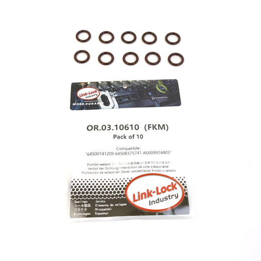 LINK-LOCK 10PCS OR.03.10610 FKM Viton Sealing O-Ring Kit of Refrigerant Duct and Expansion Valve 64500141209 64508375741 A0009974405 For BMW For MERCEDES-BENZ
