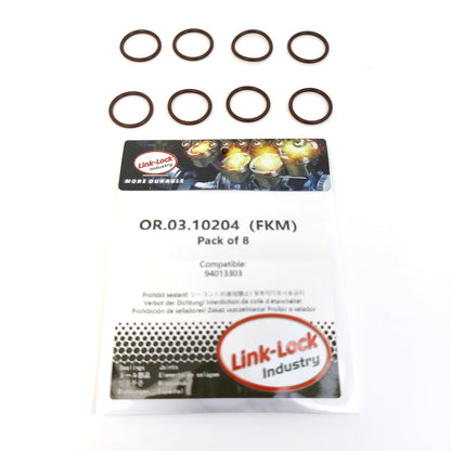 LINK-LOCK 8個 OR.03.10204 FKMバイトンシーリングOリングキット コモンレール燃料インジェクター用 94013303 CHEVROLET-LBZ LLY LMM GMC-LBZ LLY LMM用