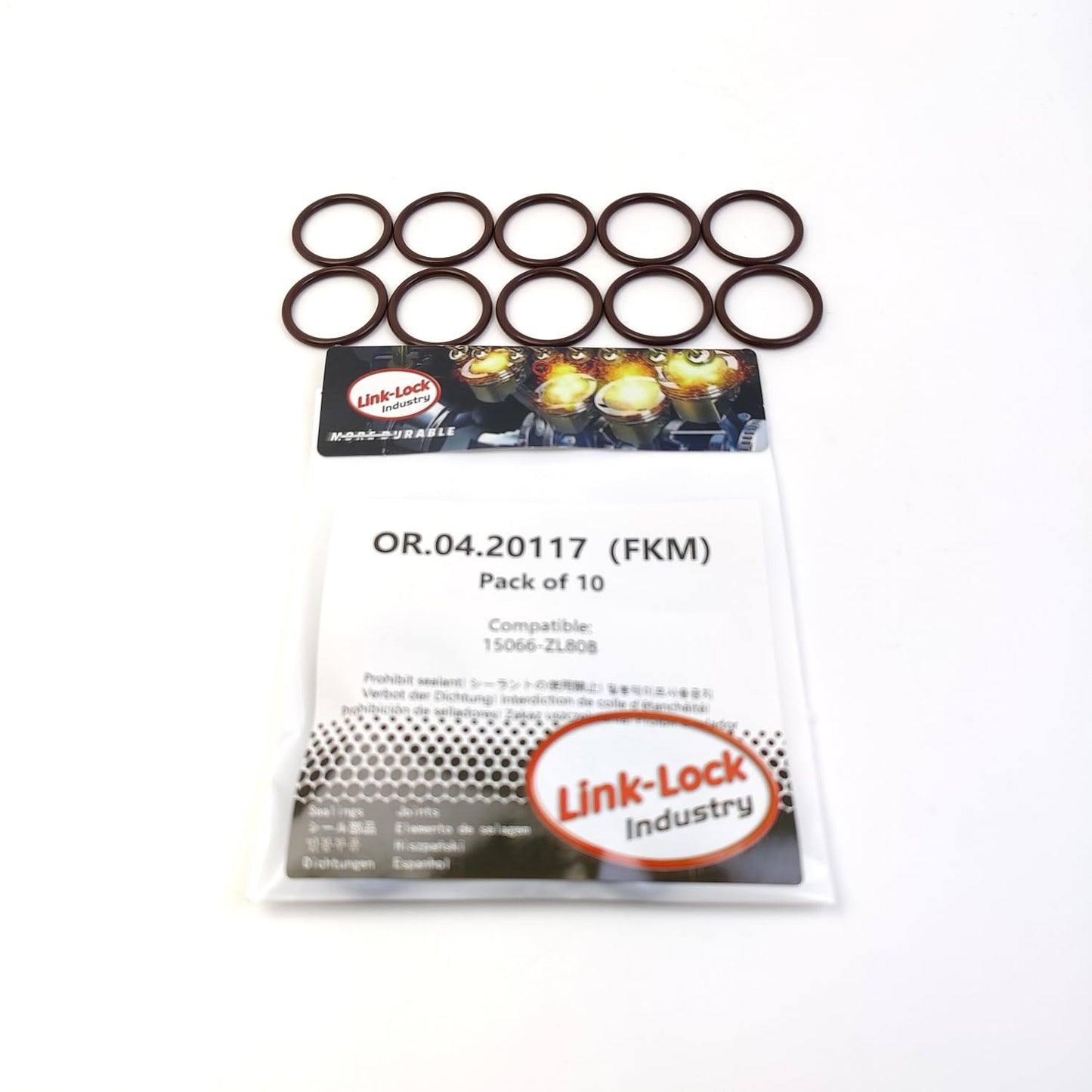 LINK-LOCK 10PCS OR.04.20117 FKM Viton Sealing O-Ring Kit of Engine Oil Pan 15066-ZL80B for NISSAN