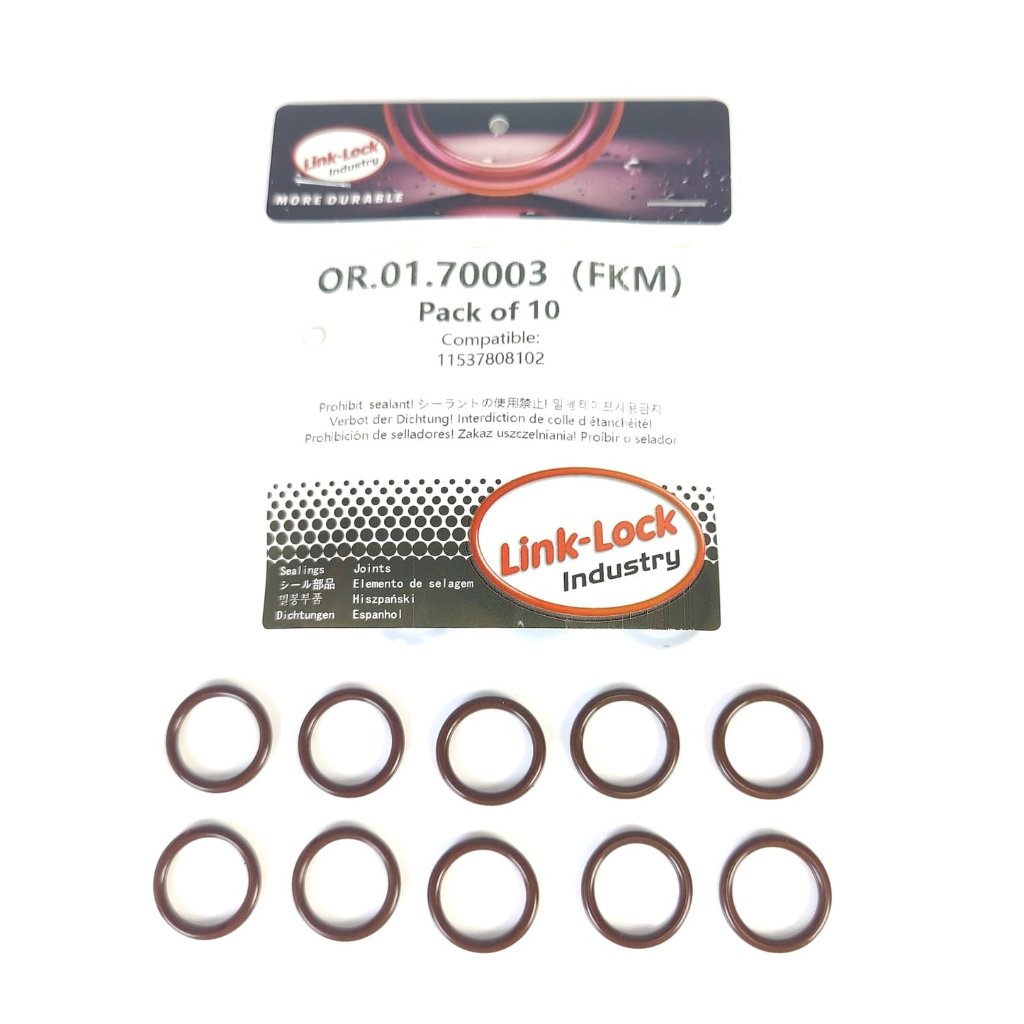 LINK-LOCK 10PCS FKM Viton OR.01.70003 O-RING gasket for transmission cooling pipe 11537808102 for BMW B38 B48 B46 B58 B57 B47