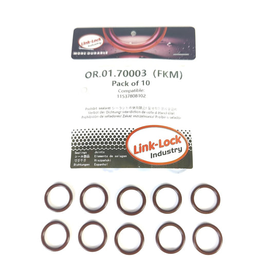 LINK-LOCK 10個 FKMバイトンOR.01.70003 Oリングガスケット BMW B38 B48 B46 B58 B57 B47用トランスミッション冷却パイプ 11537808102