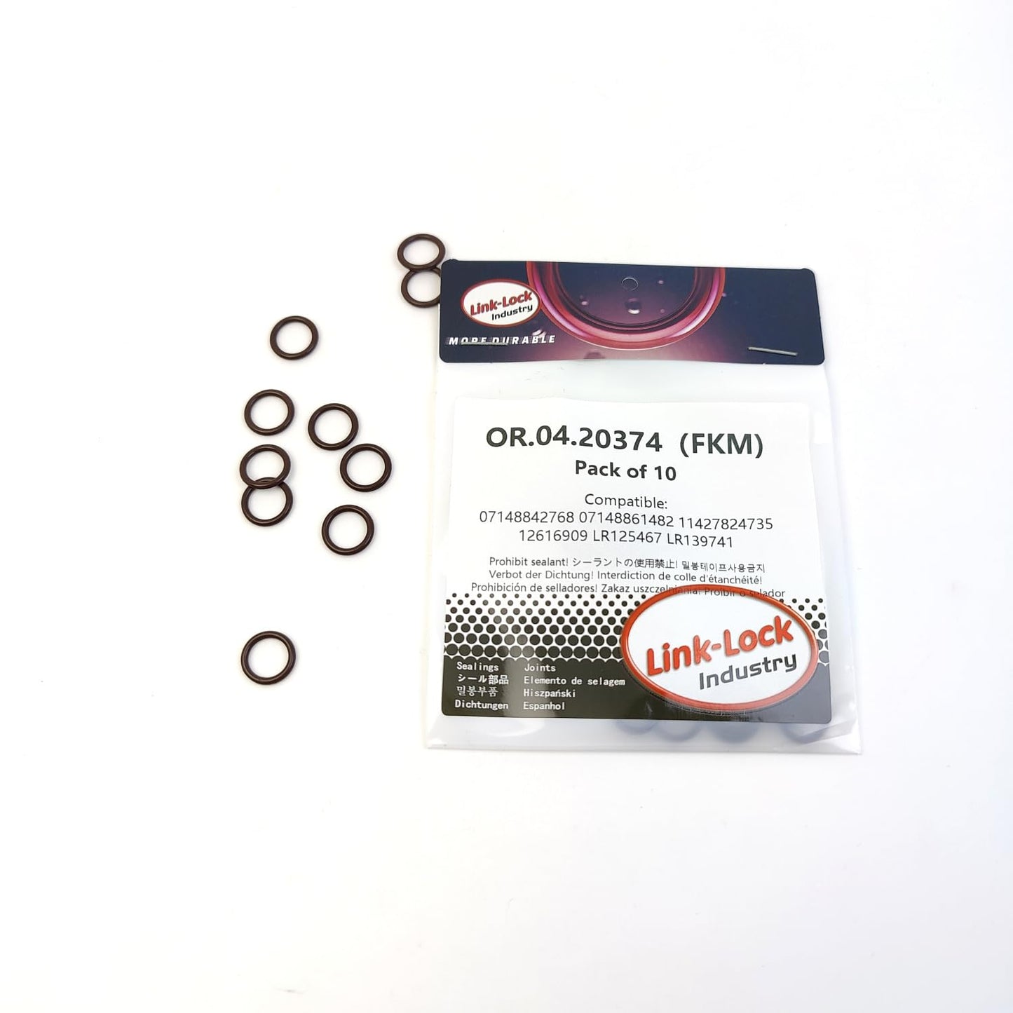 LINK-LOCK 10個 OR.04.20374 FKM Viton 水コネクター/充電器用Oリングキット 07148842768 07148861482 11427824735 12616909 LR125467 LR139741 BMW用 シボレー用 ランドローバー用 スズキ用