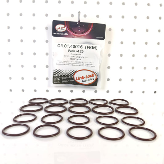 LINK-LOCK 20PCS FKM Viton OR.01.40016 엔진 스파크 플러그 소켓 O-RING 개스킷 11377514007 31421450532 11377514008 BMW N46 N46N용