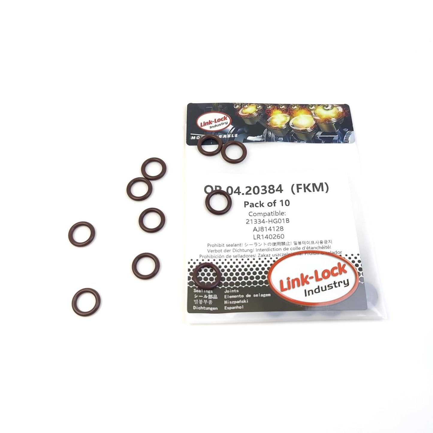 LINK-LOCK 10PCS OR.04.20384 FKM Viton Sealing O-Ring Kit of Water Connector / Charger 21334-HG01B AJ814128 LR140260 for INFINITI for JAGUAR for LAND for ROVER