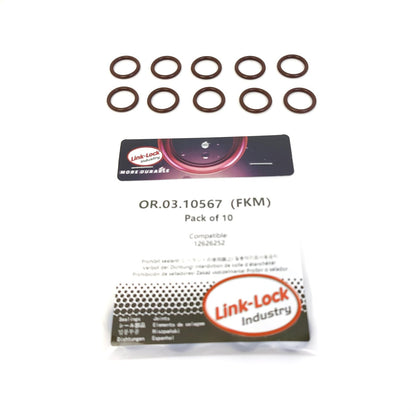 LINK-LOCK 10PCS OR.03.10567 FKM Viton Sealing O-Ring Kit of Crankshaft 12626252 For BUICK For CADILLAC For CHEVROLET