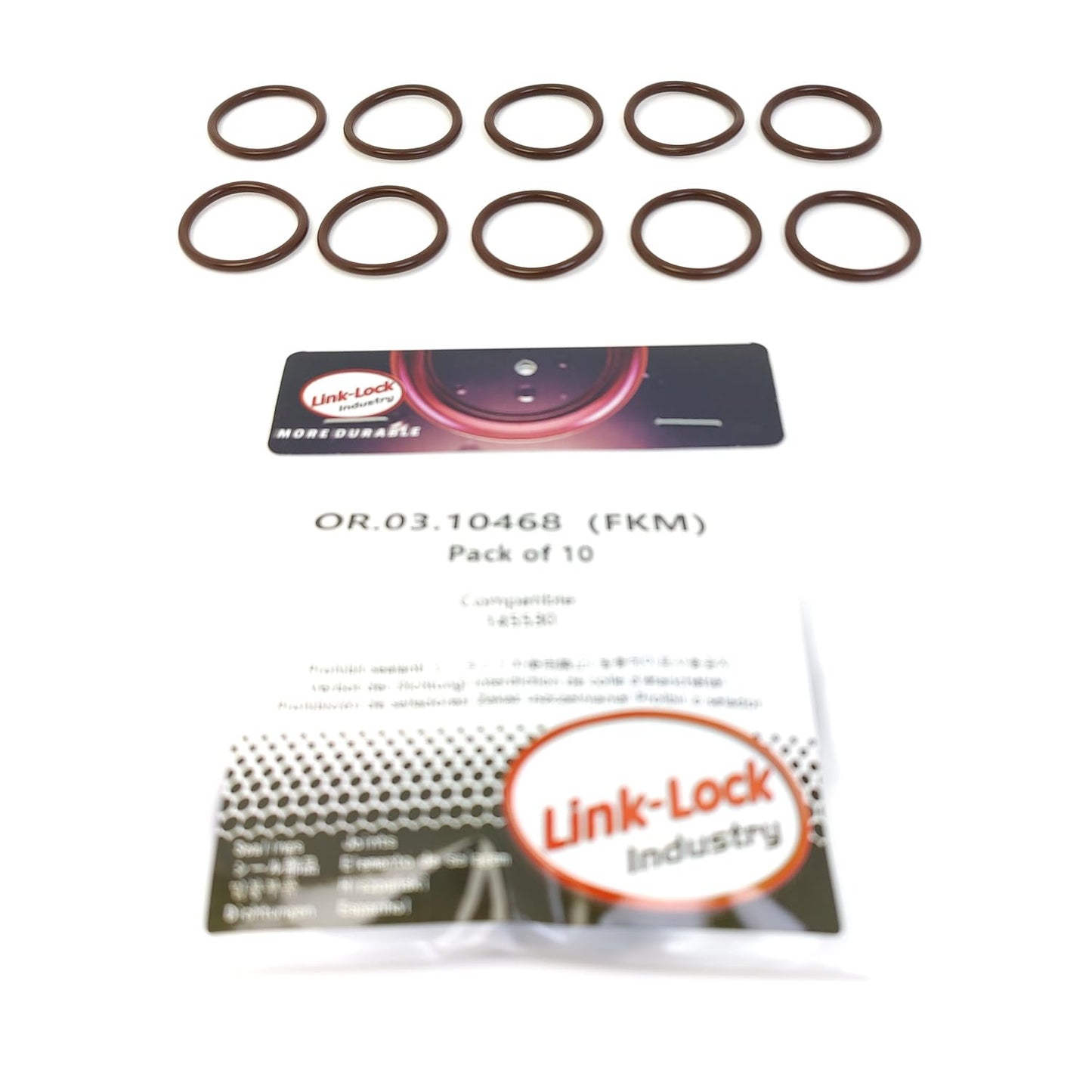 LINK-LOCK 10PCS OR.03.10468 FKMバイトン 25×2.62 シールユニバーサルOリングキット 145530 CUMMINS用
