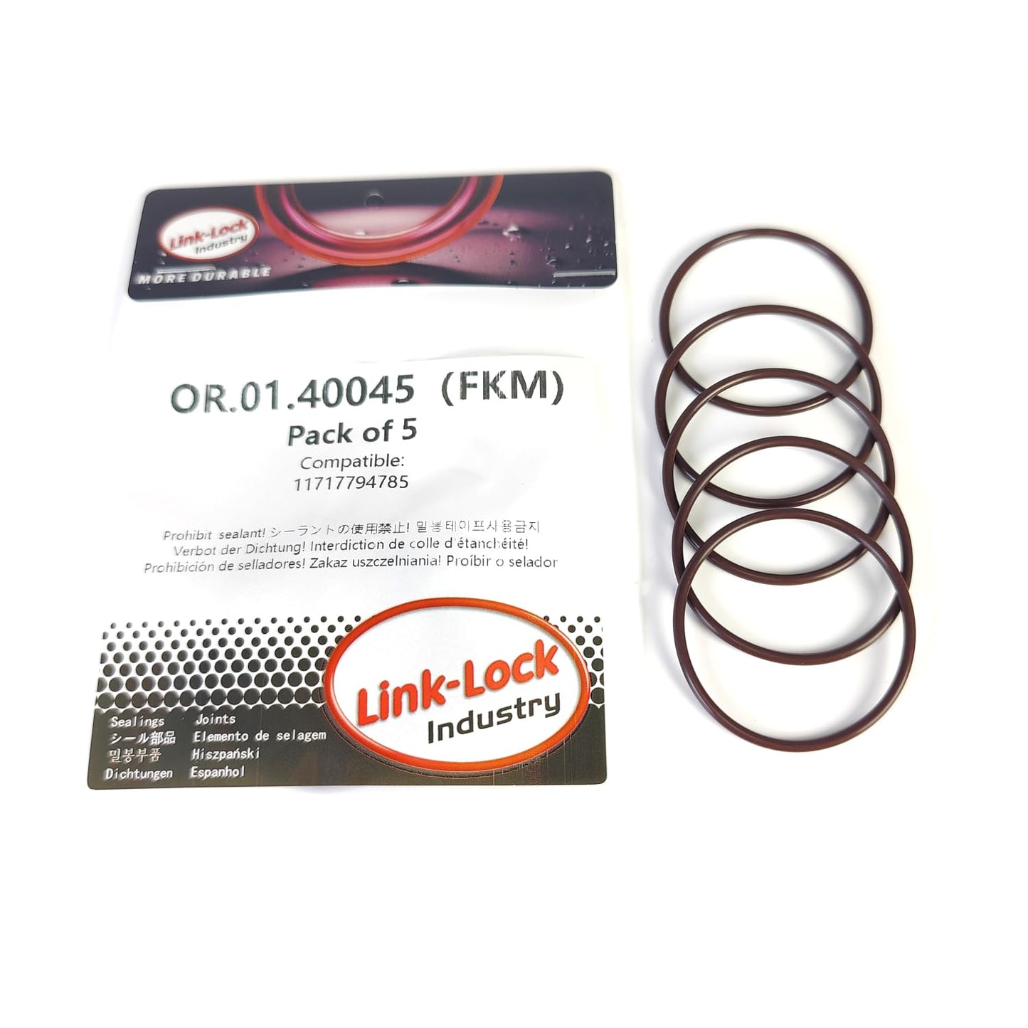 LINK-LOCK 5PCS FKM Viton OR.01.40045 Exhaust gas recirculation valve O-RING gasket 11717794785 for BMW N57 N47