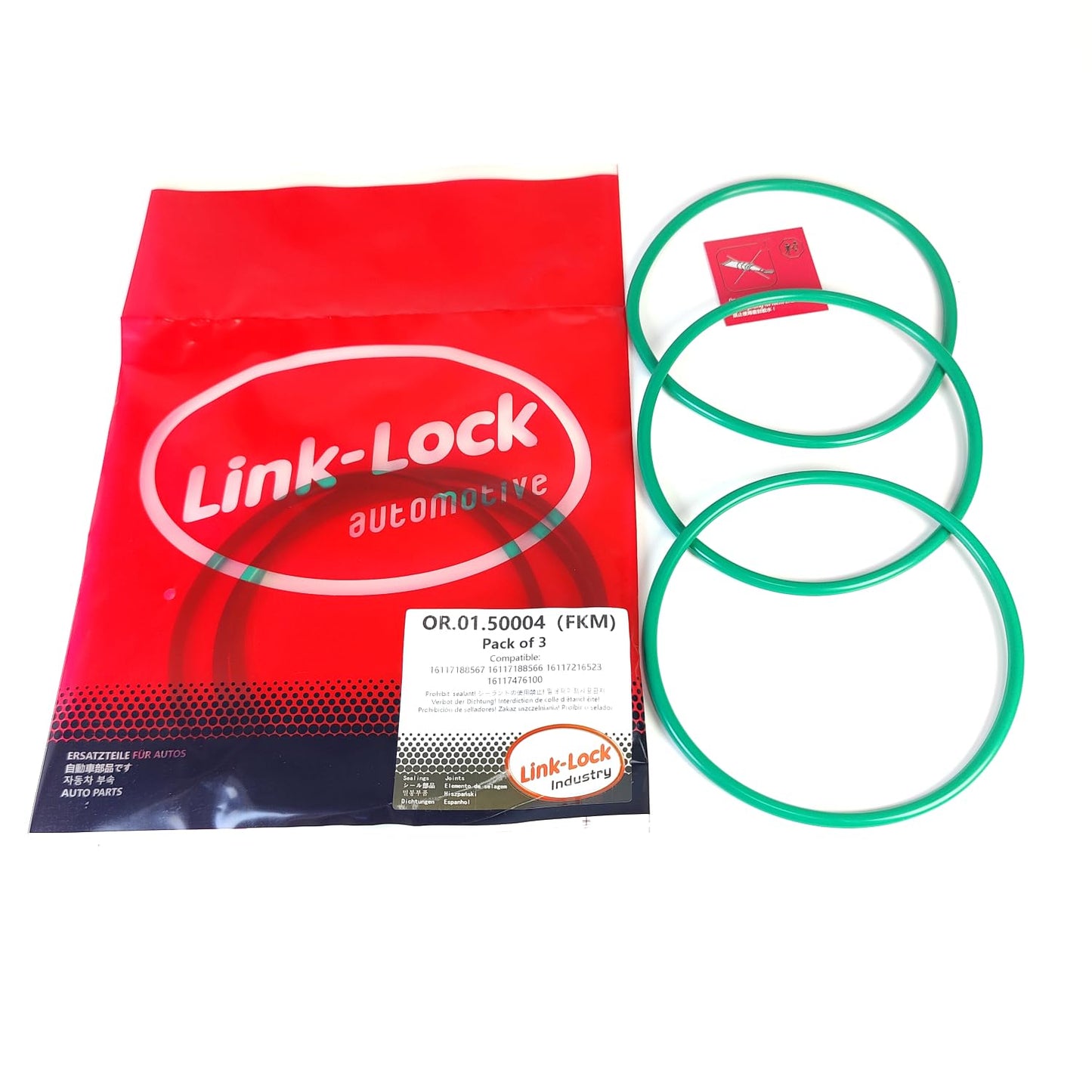 LINK-LOCK 3PCS FKMバイトン OR.01.50004 燃料ポンプOリングガスケット 16117188567 16117188566 16117216523 16117476100 BMW N13 N47 N55 N20 N26 B38 B37 B48 B57 B58 N57 N63 S68用