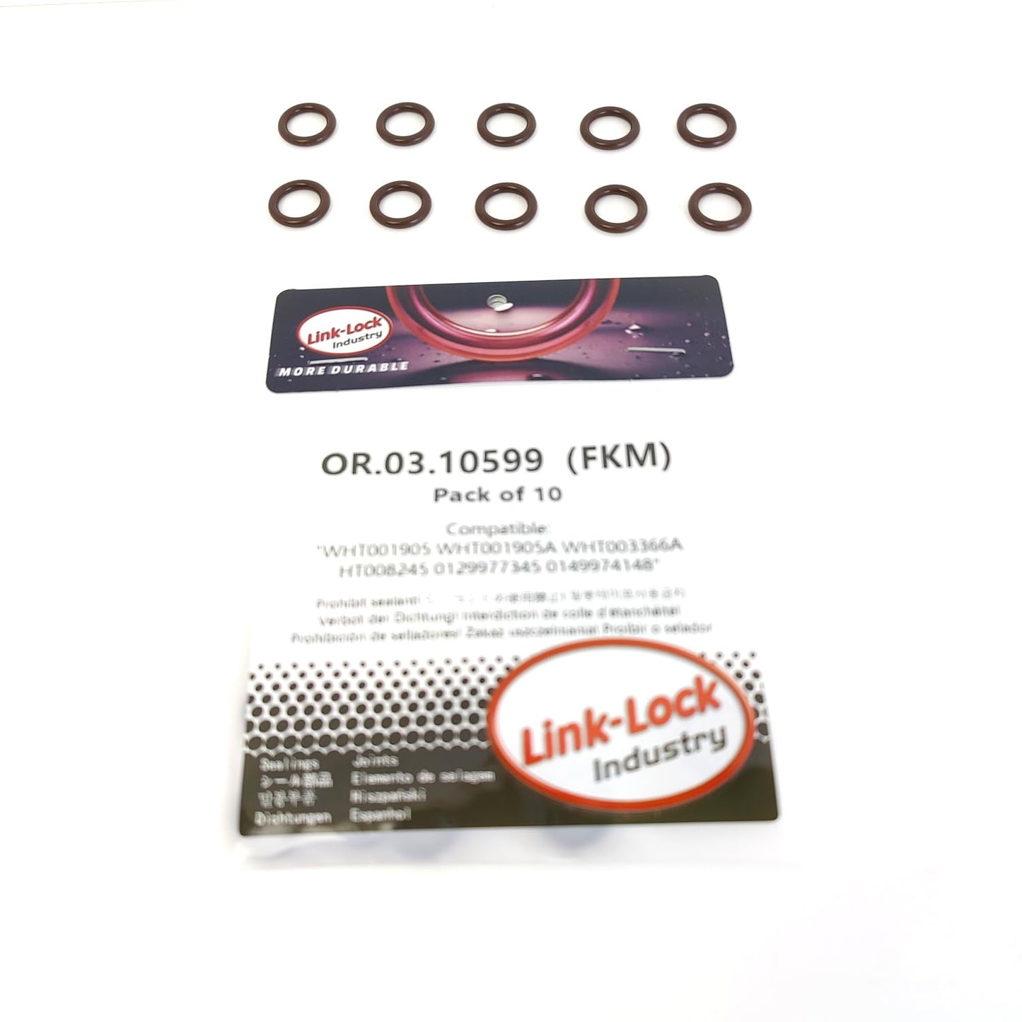LINK-LOCK 10PCS OR.03.10599 FKM Viton Sealing O-Ring Kit of Injector WHT001905 WHT001905A WHT003366A WHT008245 A0129977345 A0149974148 For MERCEDES-BENZ For AUDI For VW