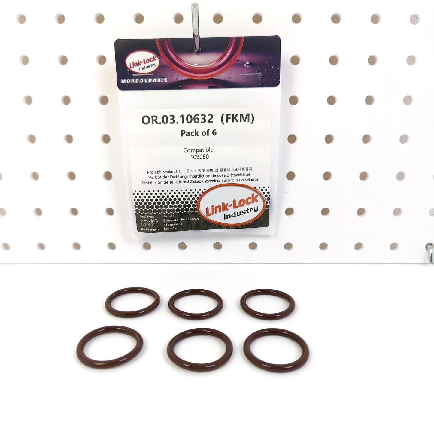 LINK-LOCK 6PCS OR.03.10632 FKMバイトン 24.6×3.6 シール ユニバーサルOリングキット 109080 CUMMINS用