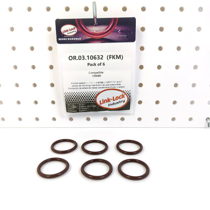 LINK-LOCK 6PCS OR.03.10632 FKMバイトン 24.6×3.6 シール ユニバーサルOリングキット 109080 CUMMINS用